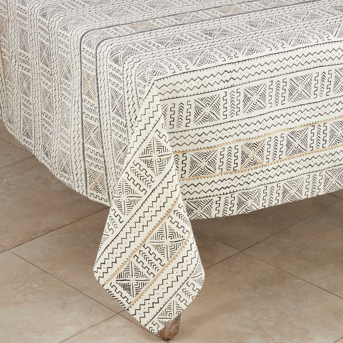 White African Mud Cloth Inspired Table Linens, Pillows, Poufs, 100% cotton