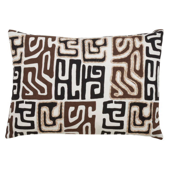 Black African Inspired Kuba Cloth Print Pillows, 100% cotton