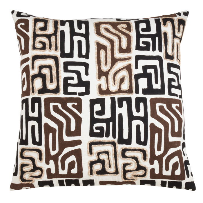 Black African Inspired Kuba Cloth Print Pillows, 100% cotton