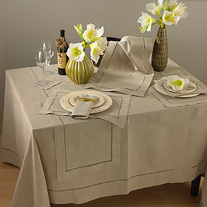 Natural Beige, Classic Tuscany Hemstitch Design Runners (Choose Size)