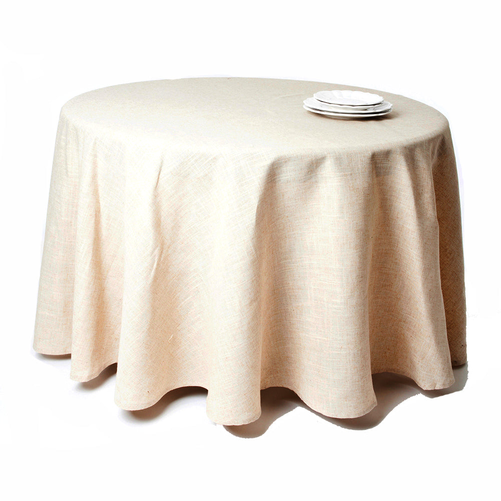 Natural Beige, Classic Tuscany Design Round Tablecloths (Choose Size)