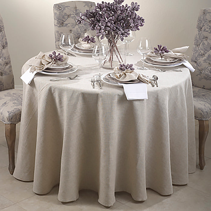 Natural Beige, Classic Tuscany Design Round Tablecloths (Choose Size)
