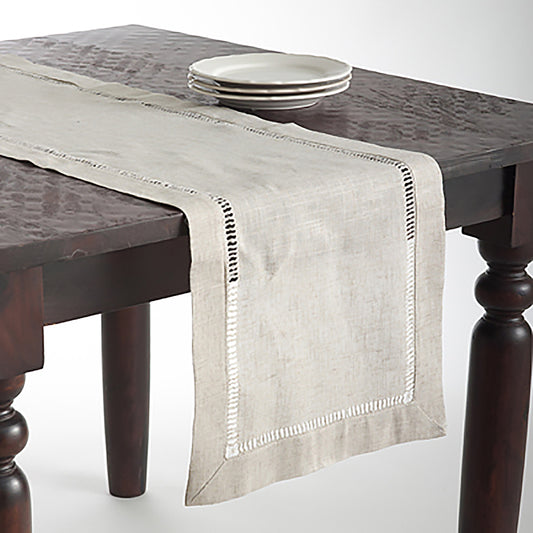 Natural Beige, Classic Tuscany Hemstitch Design Runners (Choose Size)
