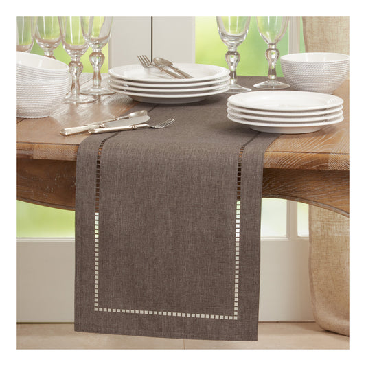 Laser-Cut Hemstitch Table Runners, Available in Various Colors and Sizes