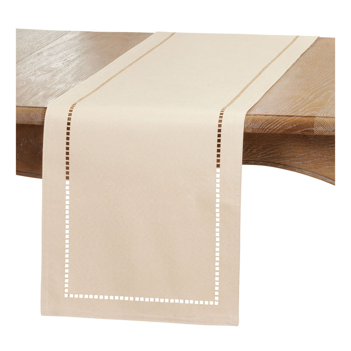 Laser-Cut Hemstitch Table Runners, Available in Various Colors and Sizes
