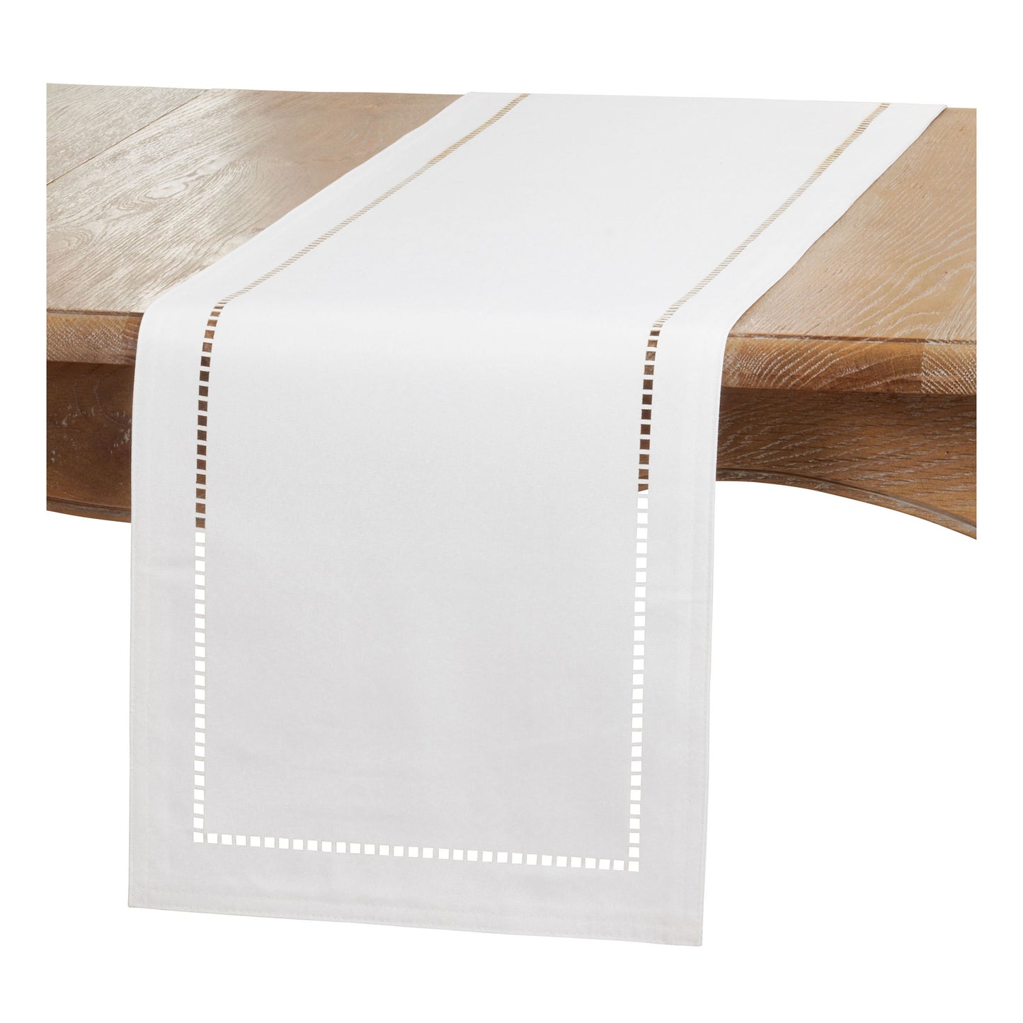 Laser-Cut Hemstitch Table Runners, Available in Various Colors and Sizes