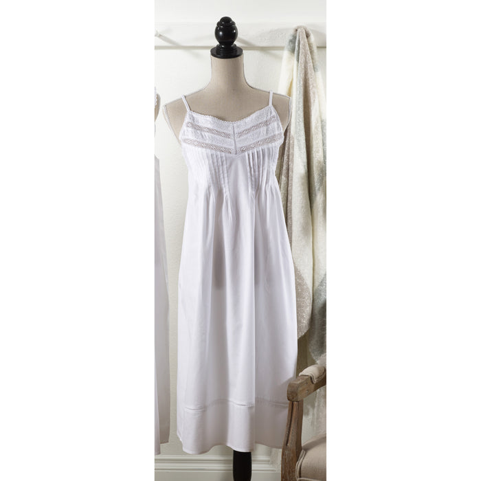 White 100% Cotton Embroidered Nightgown Nightdress