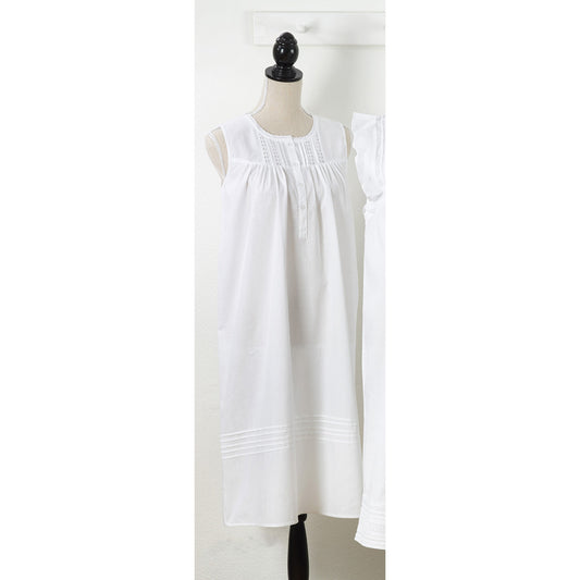 White 100% Cotton Embroidered Nightgown Nightdress