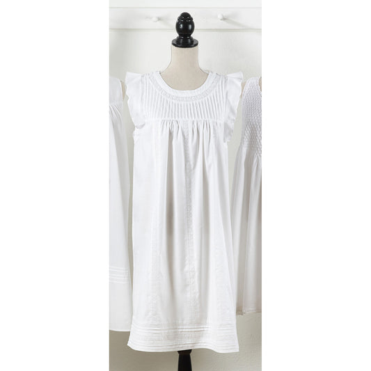 White 100% Cotton Embroidered Nightgown Nightdress