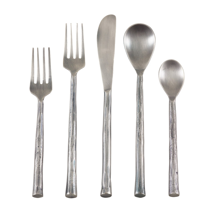 Occasion Gallery Silver Stainless Steel Flatware and Cheese Sets, Stainless Steel