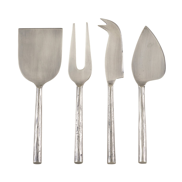 Occasion Gallery Silver Stainless Steel Flatware and Cheese Sets, Stainless Steel