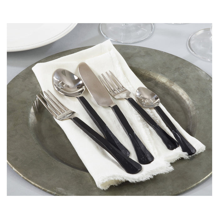 Occasion Gallery Black Matte Black Flatware and Cheese Sets, Steel