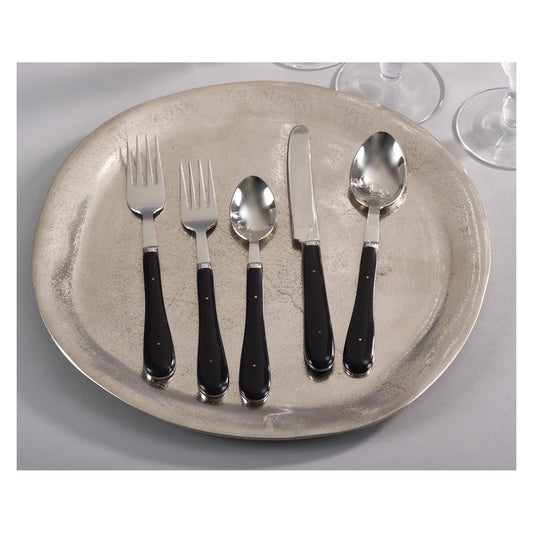 Occasion Gallery Black Bone Flatware, Set of 5 (1 Place Setting), Stainless Steel, Resin