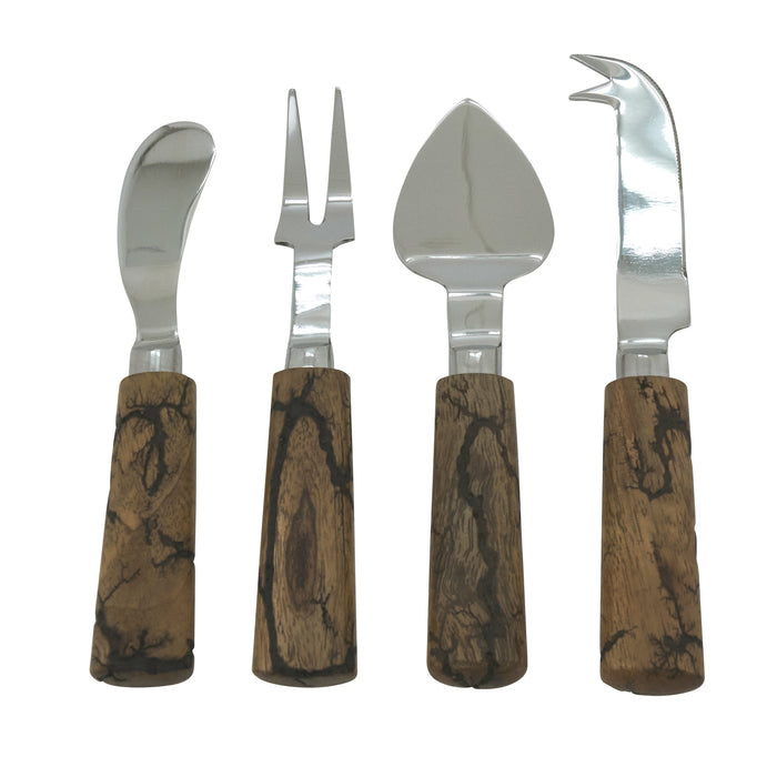 Occasion Gallery Natural Wooden Salad Servers , Cheese Cutlery, Cocktail Knives, and Flatware Sets, Mango Wood
