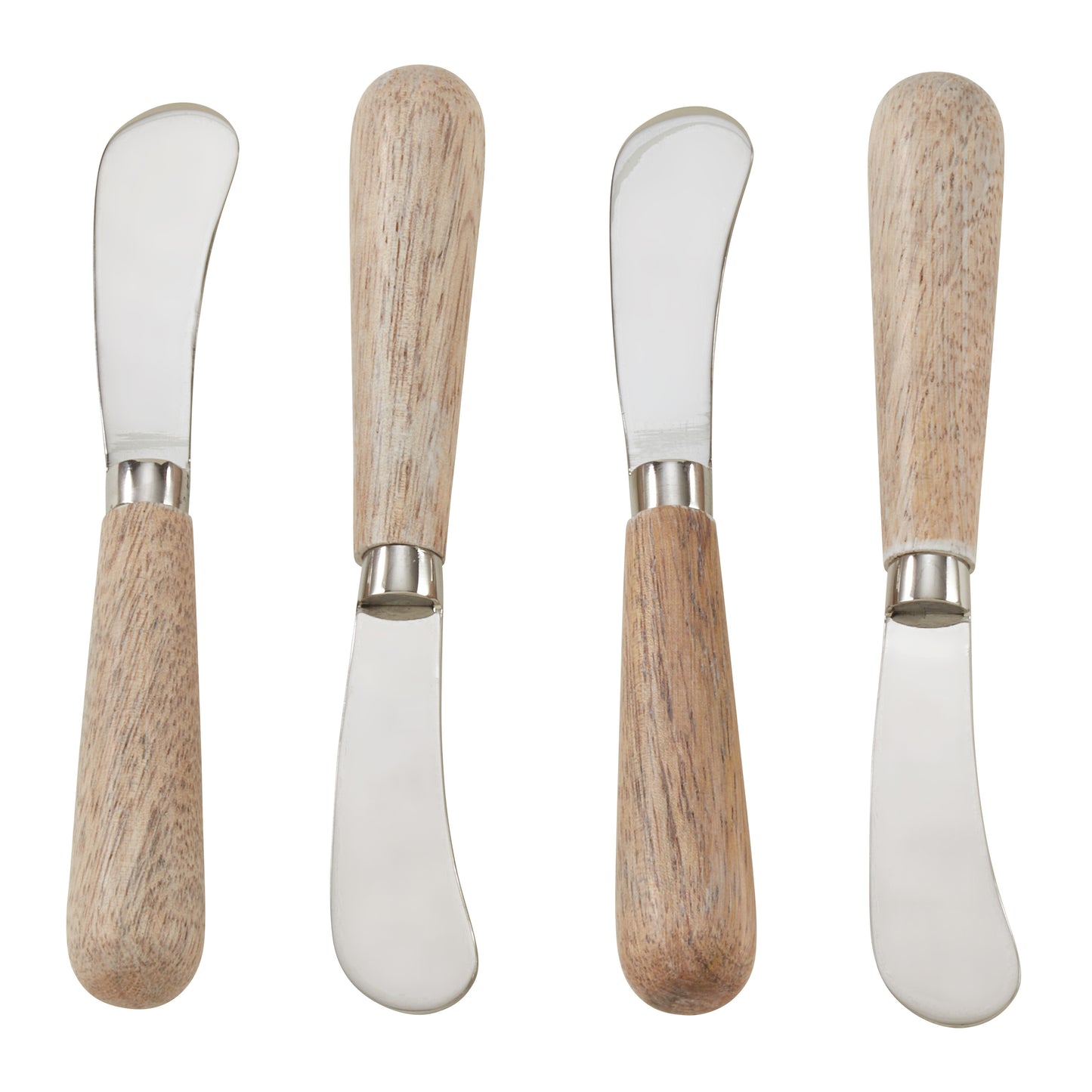 Occasion Gallery Natural Wood Flatware, Cheese Cutlery, Cocktail Knives, Spoons, and Fork Sets, Stainless Steel - Mango Wood