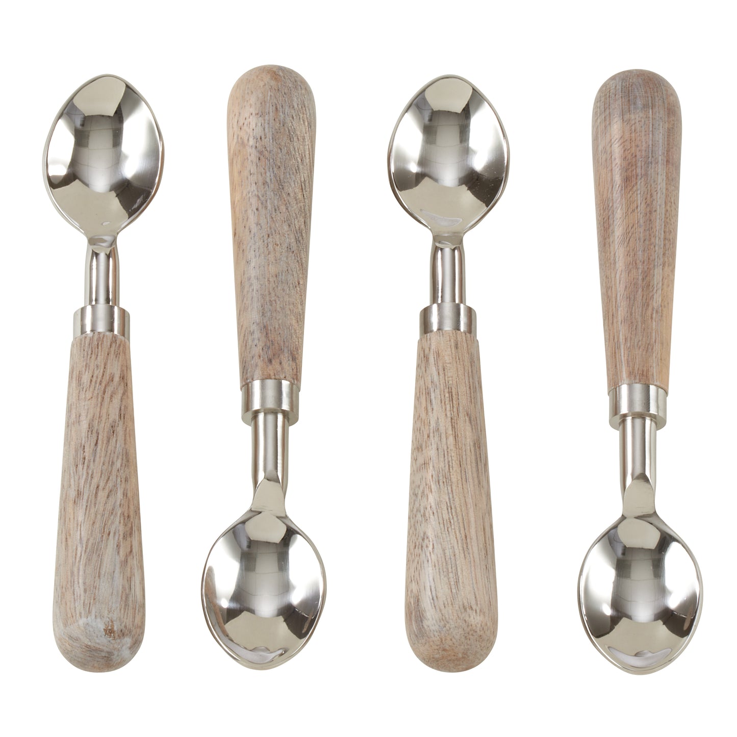 Occasion Gallery Natural Wood Flatware, Cheese Cutlery, Cocktail Knives, Spoons, and Fork Sets, Stainless Steel - Mango Wood
