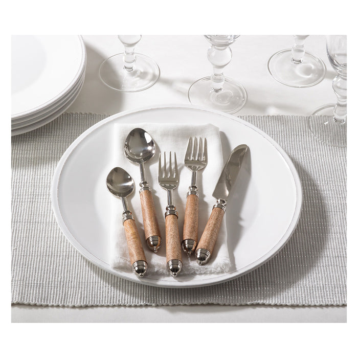 Occasion Gallery Ecru Bark Wood Flatware and Cheese Cutlery Sets