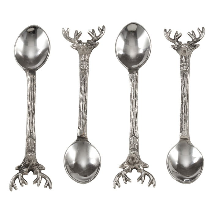 Occasion Gallery Silver Reindeer Cocktail Knives, Spoons, Forks, Cheese Cutlery, Salad Servers and Flatware Sets, Made of Brass, Steel