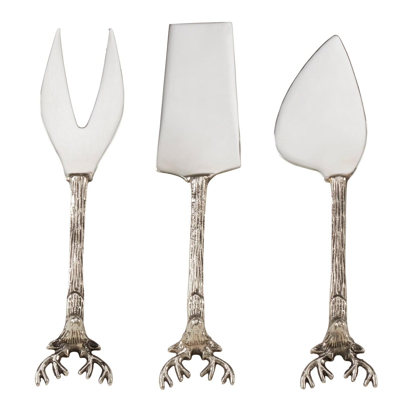 Occasion Gallery Silver Reindeer Cocktail Knives, Spoons, Forks, Cheese Cutlery, Salad Servers and Flatware Sets, Made of Brass, Steel