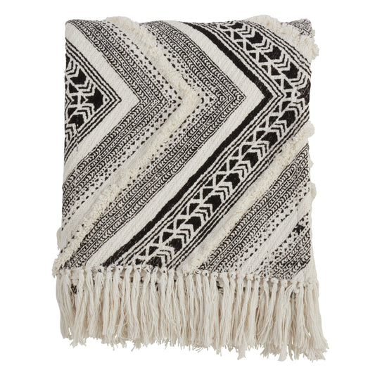Occasion Gallery Black Embellished Diamond Decorative Cozy Throw Blanket,  50" X 60" 100% Cotton (1 piece)