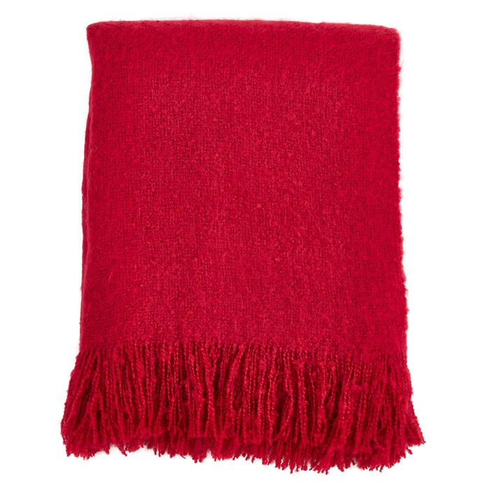 Occasion Gallery Red Faux Mohair Decorative Cozy Throw Blanket,  50" X 60" 100% Acrylic (1 piece)