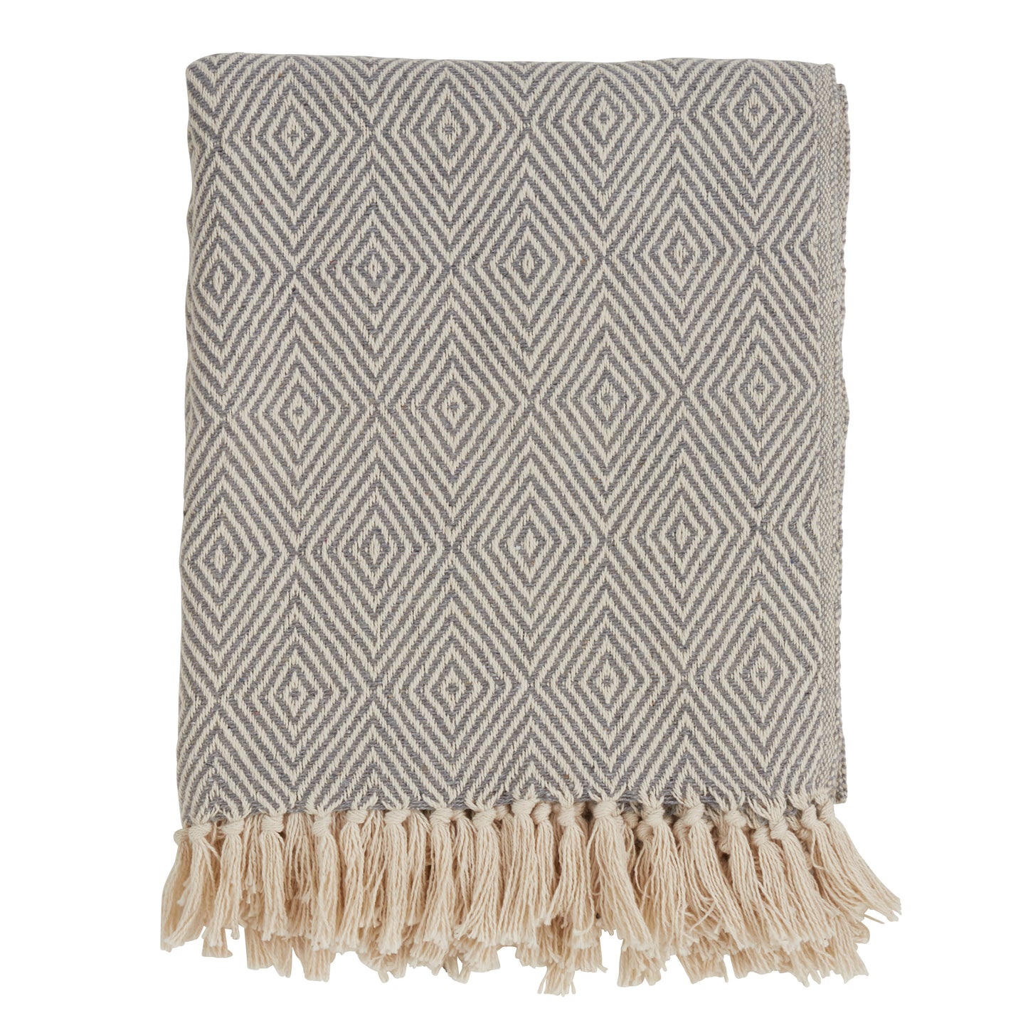 Occasion Gallery Grey Soft Cotton Diamond Weave Decorative Cozy Throw Blanket,  50" X 60" 100% Cotton (1 piece)