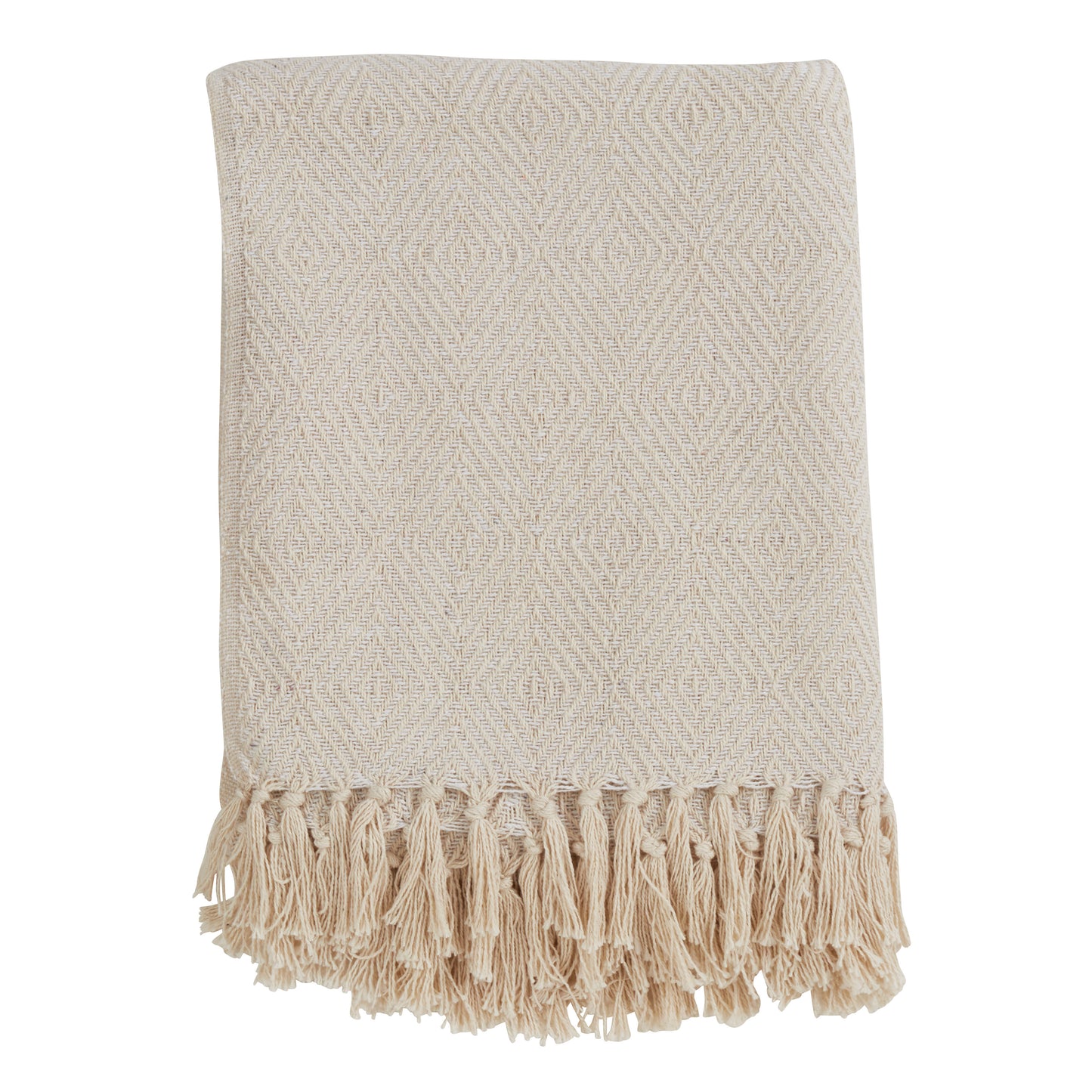 Occasion Gallery Ivory Soft Cotton Diamond Weave Decorative Cozy Throw Blanket,  50" X 60" 100% Cotton (1 piece)