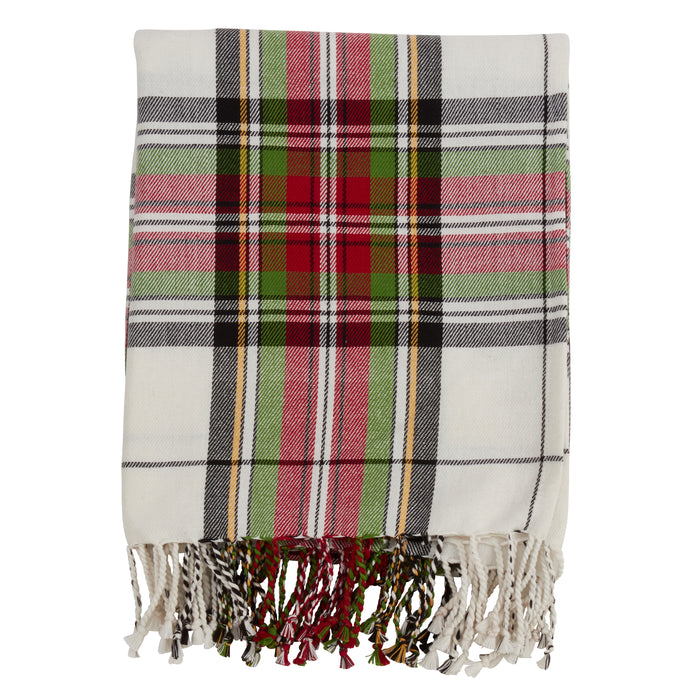 Occasion Gallery Multi Plaid Checkered  Decorative Cozy Throw Blanket,  50" X 60" 100% Cotton (1 piece)