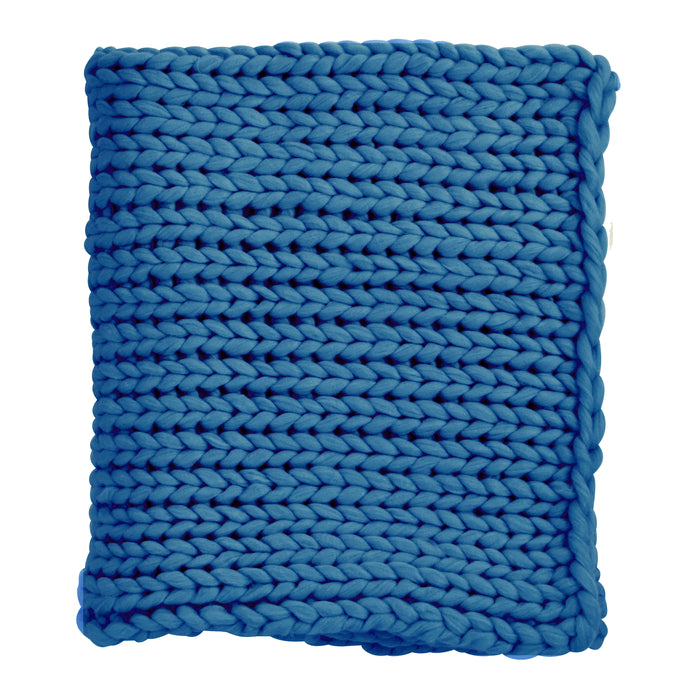 Occasion Gallery Ocean Blue Chunky Knit Decorative Cozy Throw Blanket,  50" X 60" 50% Acrylic - 50% Polyester (1 piece)