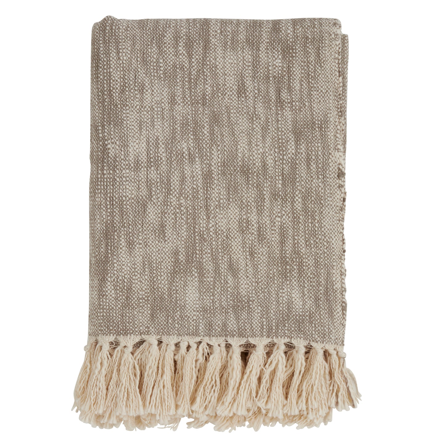 Occasion Gallery Natural Solid Tasseled Decorative Cozy Throw Blanket,  50" X 60" 100% Cotton (1 piece)