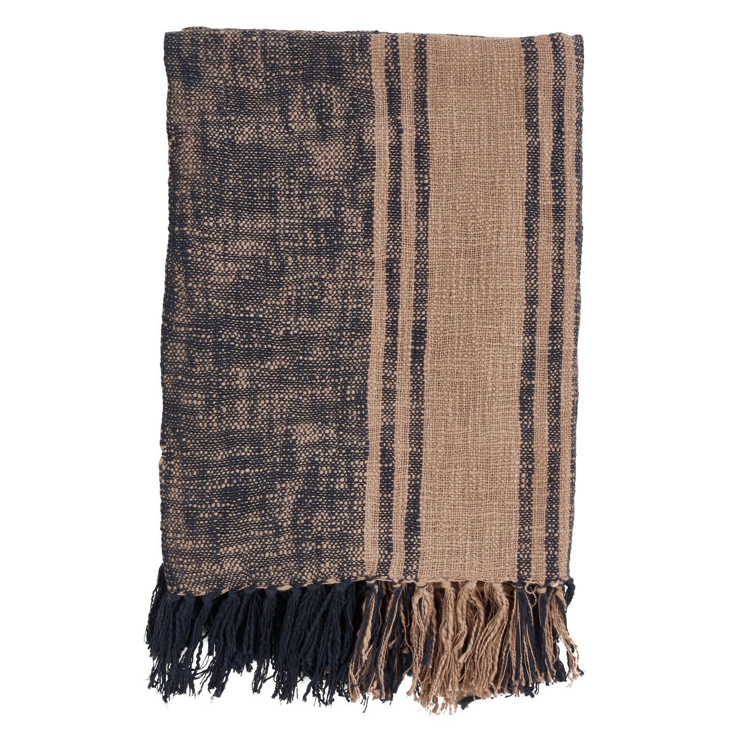Occasion Gallery Navy Blue Thick Stripe Decorative Cozy Throw Blanket,  50" X 60" 100% Cotton (1 piece)