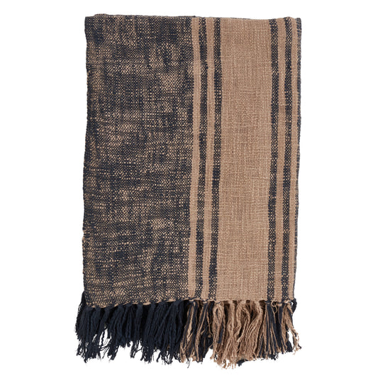 Occasion Gallery Navy Blue Thick Stripe Decorative Cozy Throw Blanket,  50" X 60" 100% Cotton (1 piece)
