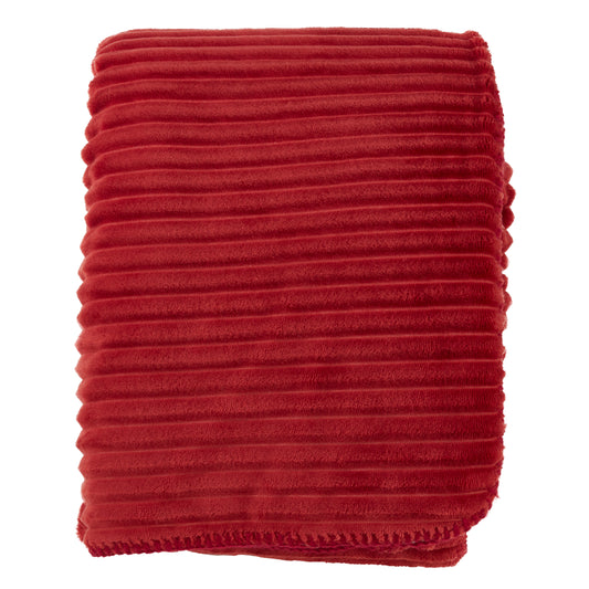 Occasion Gallery Red Velvet Stripe + Sherpa Decorative Cozy Throw Blanket,  50" X 60" 100% Polyester (1 piece)