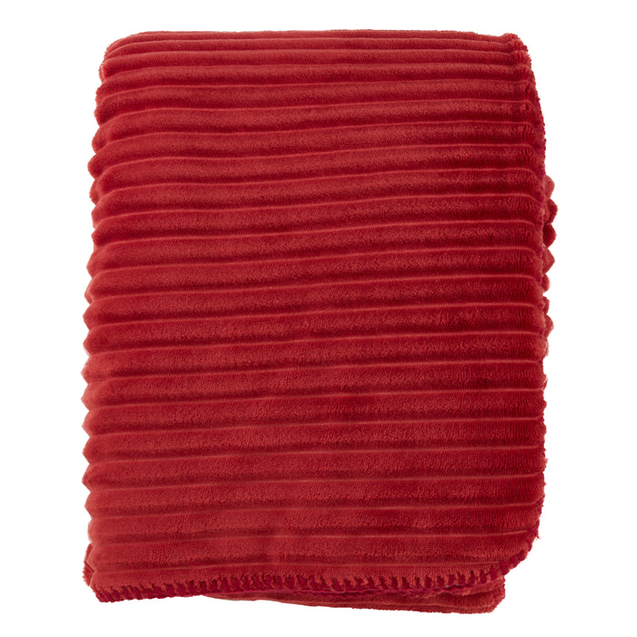 Occasion Gallery Red Velvet Stripe + Sherpa Decorative Cozy Throw Blanket,  50" X 60" 100% Polyester (1 piece)