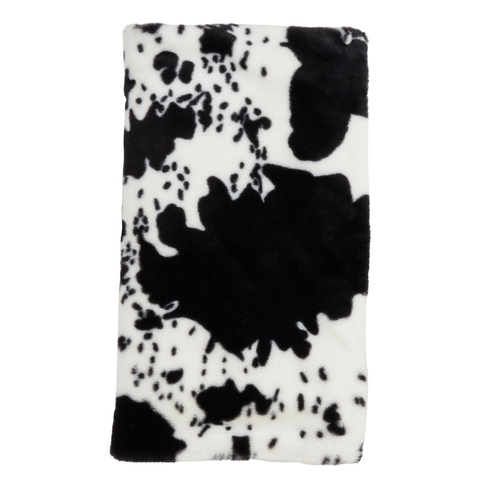 Occasion Gallery Black Faux Fur Cow Hide Decorative Cozy Throw Blanket,  50" X 60" 100% Polyester (1 piece)