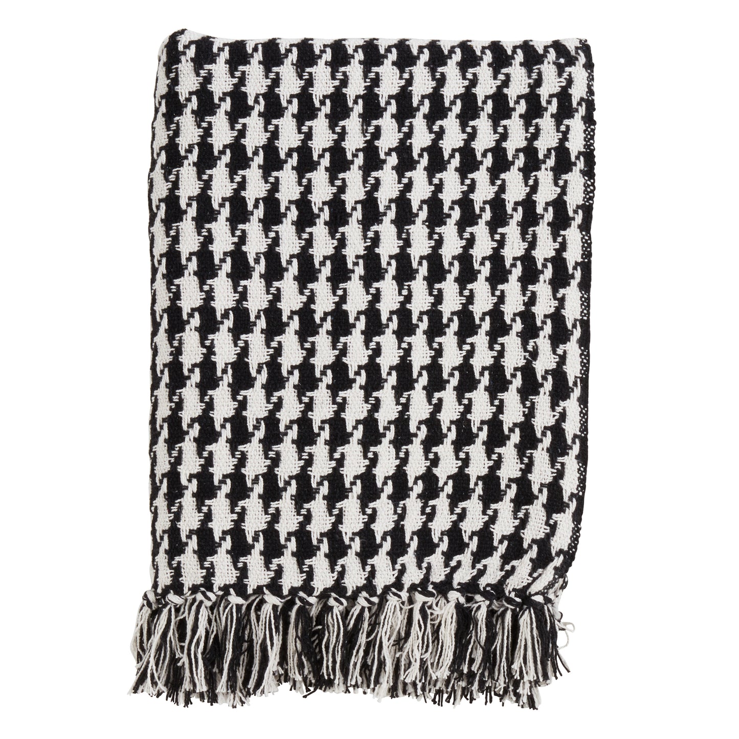 Occasion Gallery Black Houndstooth Decorative Cozy Throw Blanket,  50" X 60" 100% Cotton (1 piece)