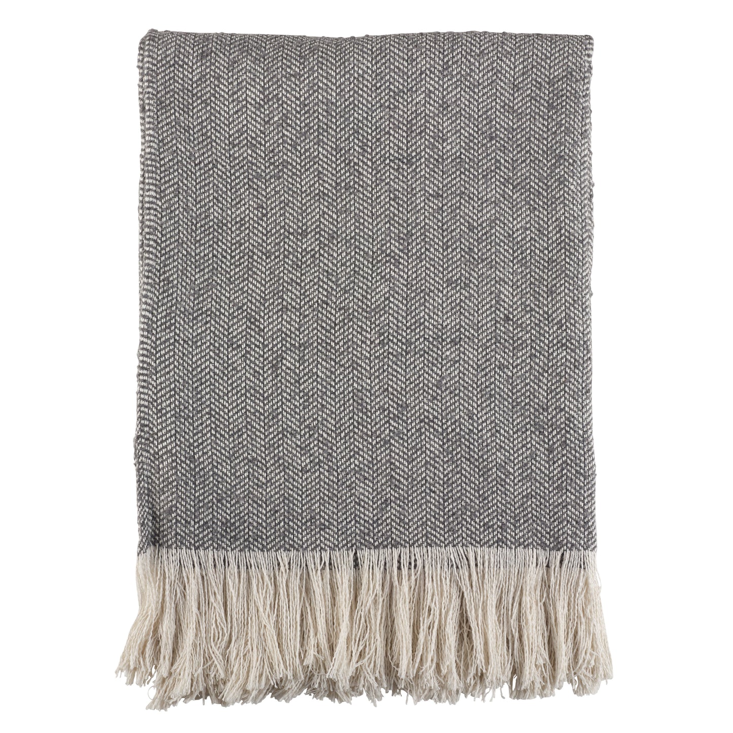 Occasion Gallery Grey Tasseled Decorative Cozy Throw Blanket,  50" X 60" 100% Polyester (1 piece)