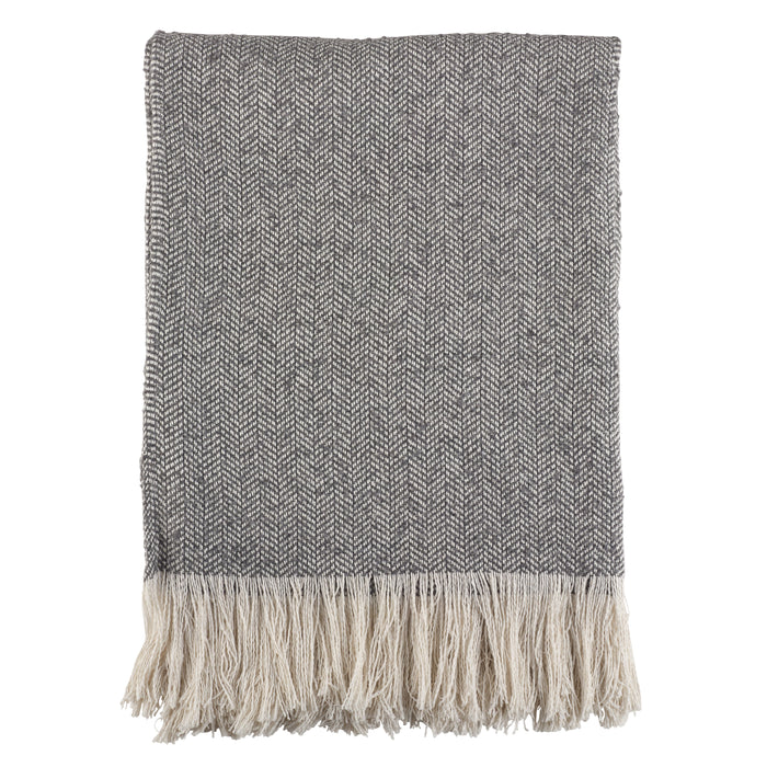 Occasion Gallery Grey Tasseled Decorative Cozy Throw Blanket,  50" X 60" 100% Polyester (1 piece)
