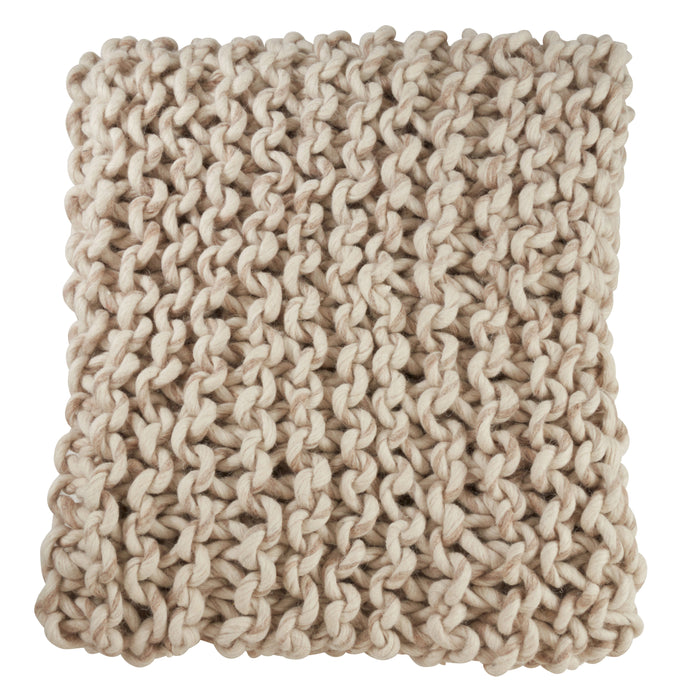 Occasion Gallery Natural Chunky Knit Decorative Cozy Throw Blanket,  50" X 60" 100% Wool (1 piece)