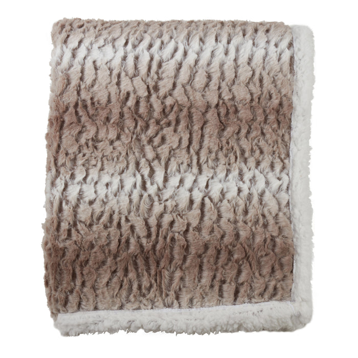 Occasion Gallery Natural Faux Fur + Sherpa Decorative Cozy Throw Blanket,  50" X 60" 100% Polyester (1 piece)