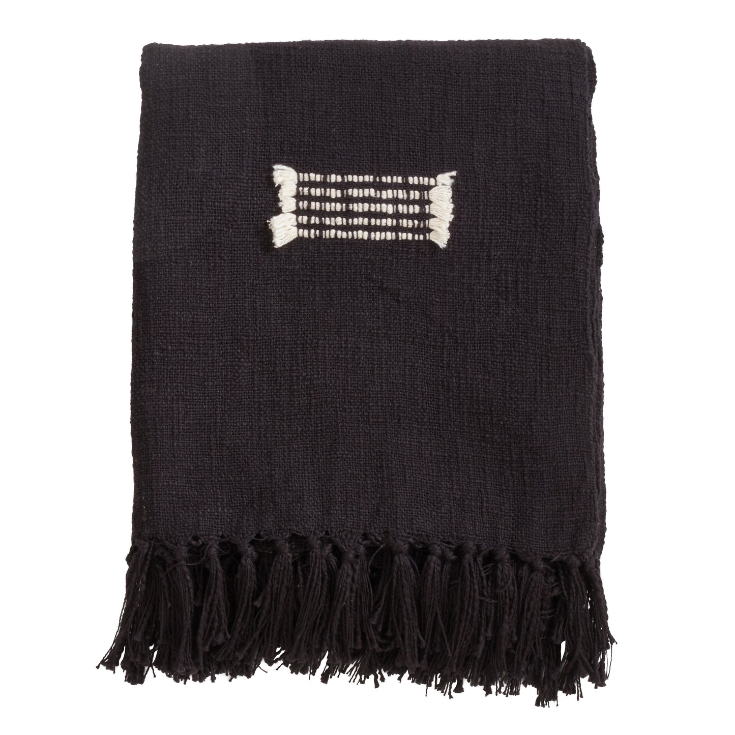 Occasion Gallery Black Fringe Line Decorative Cozy Throw Blanket,  50" X 60" 100% Cotton (1 piece)