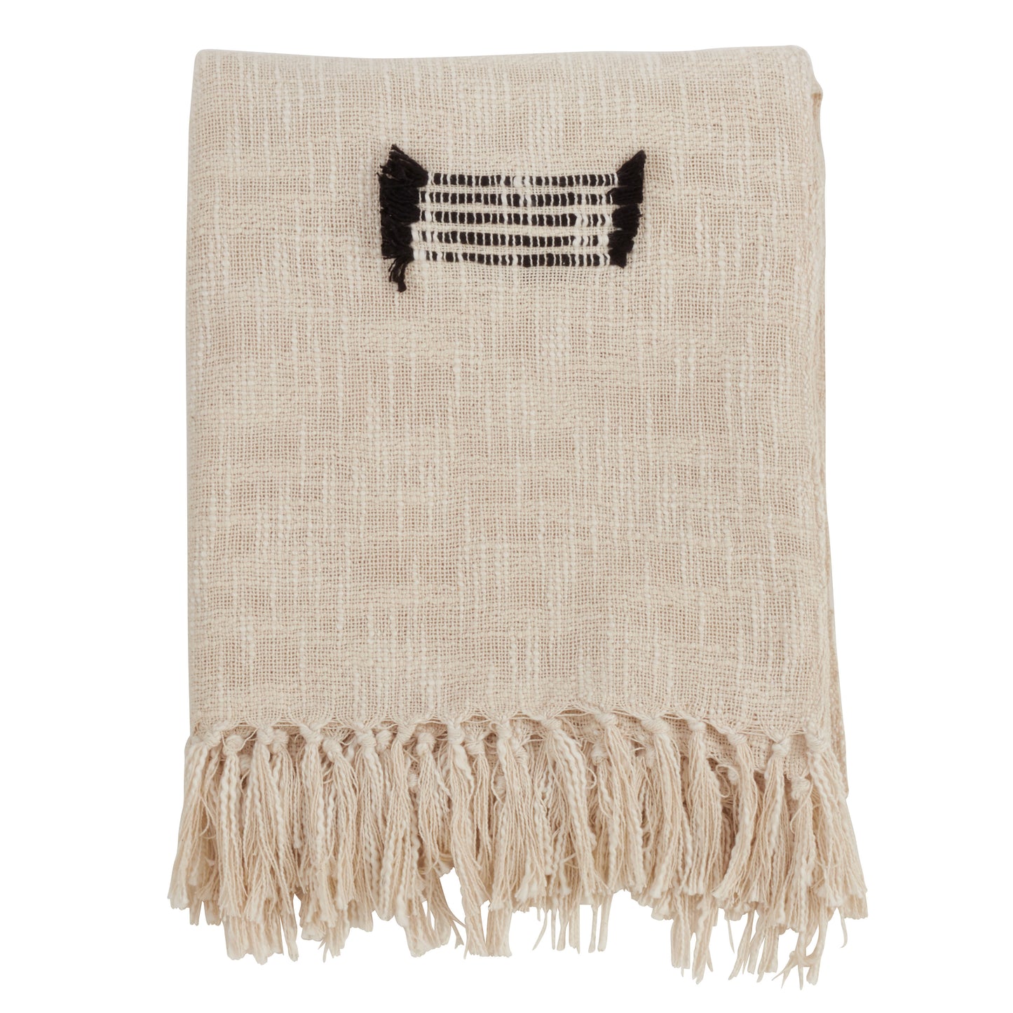 Occasion Gallery Natural Fringe Line Decorative Cozy Throw Blanket,  50" X 60" 100% Cotton (1 piece)