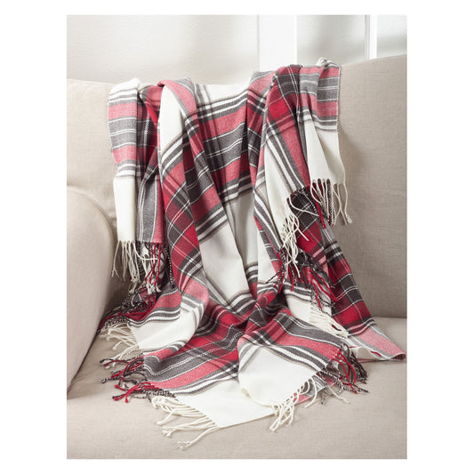 Occasion Gallery Multi Plaid Checkered  Tasseled Decorative Cozy Throw Blanket,  50" X 60" 100% Acrylic (1 piece)