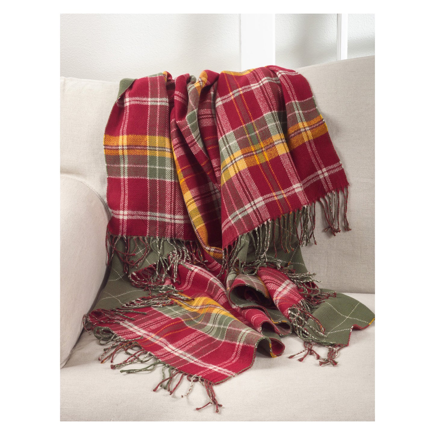 Occasion Gallery Multi Plaid Checkered  Tasseled Decorative Cozy Throw Blanket,  50" X 60" 100% Acrylic (1 piece)