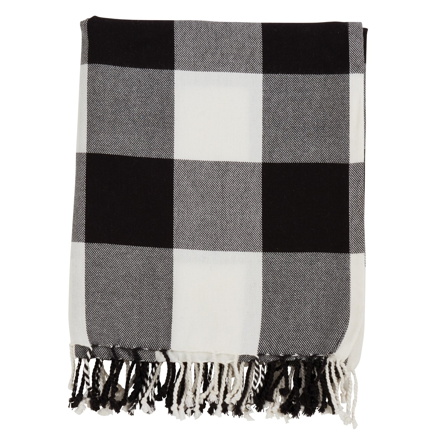 Occasion Gallery Black Buffalo Plaid Checkered  Decorative Cozy Throw Blanket,  50" X 60" 100% Cotton (1 piece)