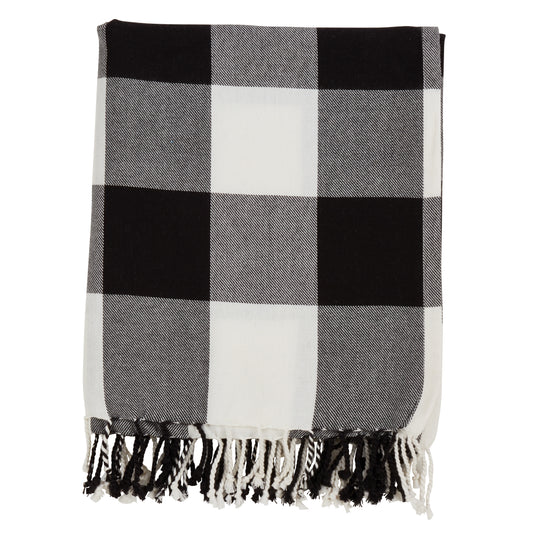 Occasion Gallery Black Buffalo Plaid Checkered  Decorative Cozy Throw Blanket,  50" X 60" 100% Cotton (1 piece)