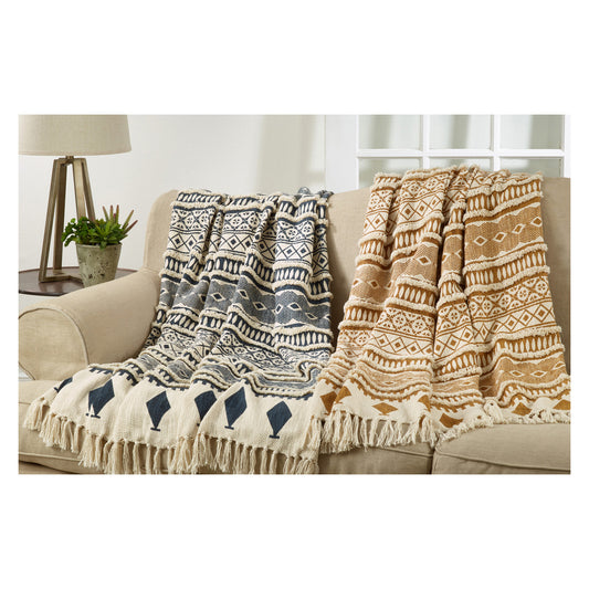 Printed and Embellished Throw, 50" X 60"  (1 piece), 100% cotton