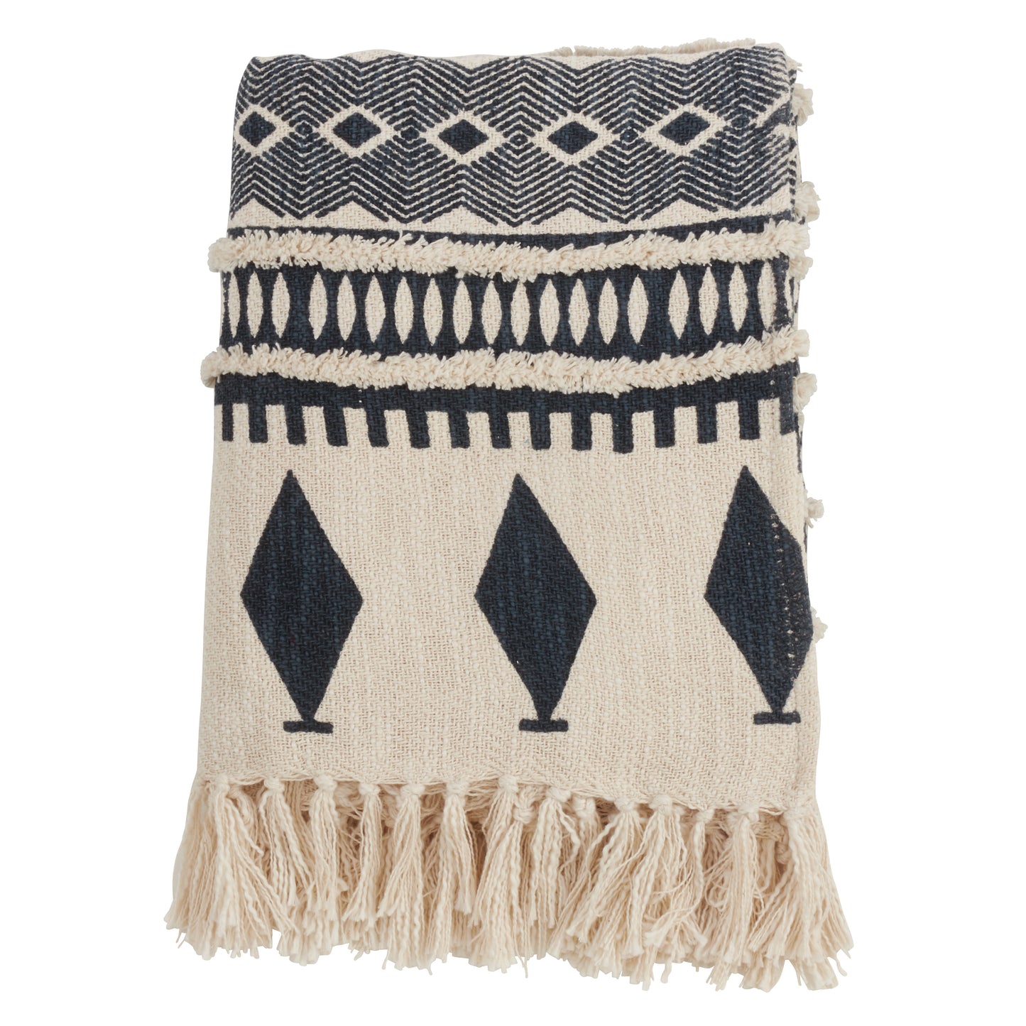 Printed and Embellished Throw, 50" X 60"  (1 piece), 100% cotton