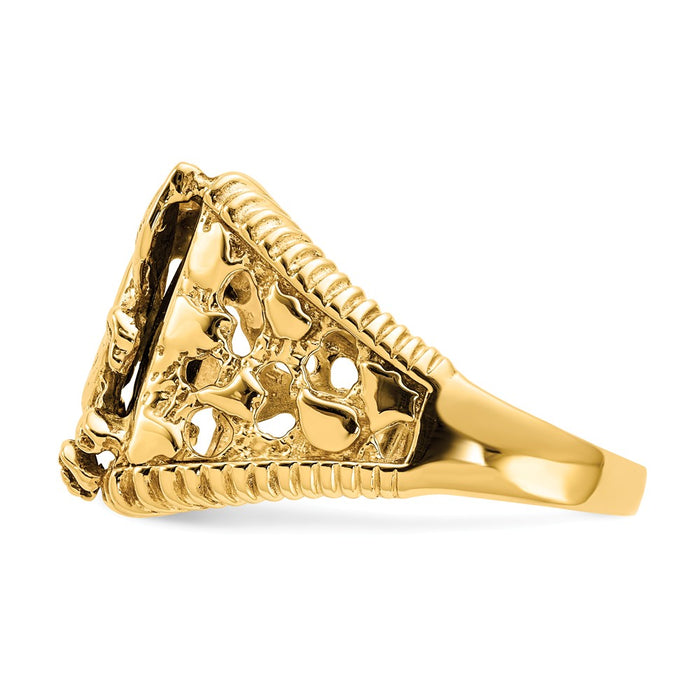 14k Yellow Gold Men's Onyx Eagle Ring, Size: 10