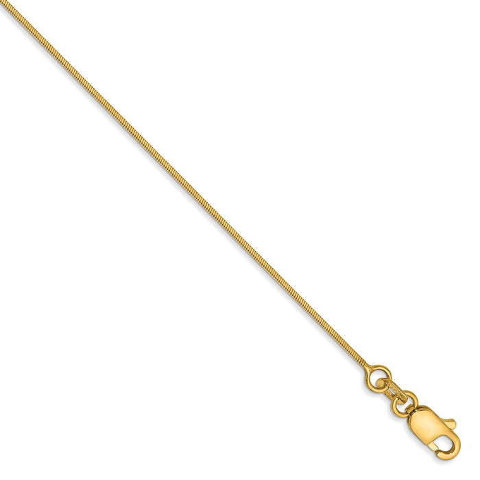 Million Charms 14k Yellow Gold .80mm Octagonal Snake Chain, Chain Length: 7 inches